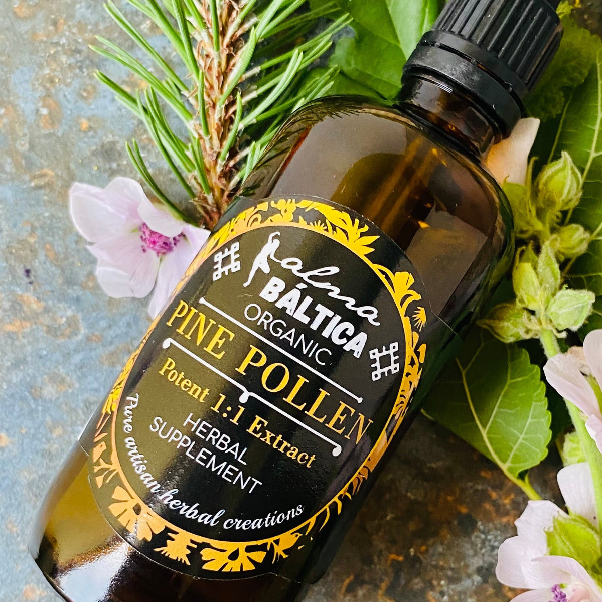 All-Natural Pine Pollen Tincture – 1 Oz Liquid Drops For Testosterone Boost – Herbs For Ailment